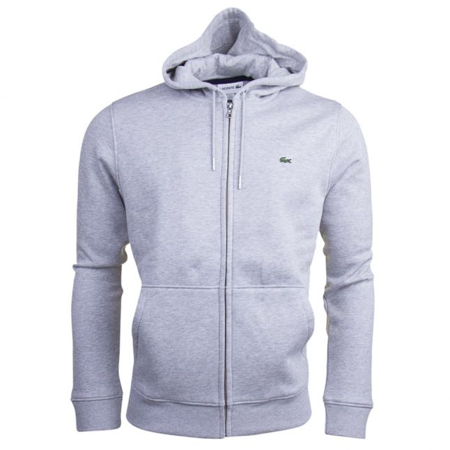 Mens Silver Chine Hooded Zip Sweat Top