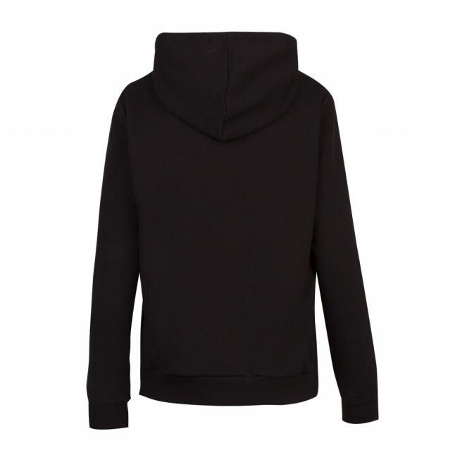 Womens Black Iridescent Logo Hooded Sweat Top