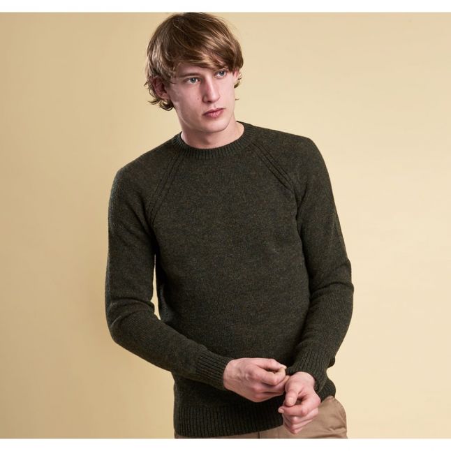 Heritage Mens Olive Rydal Crew Knit Jumper