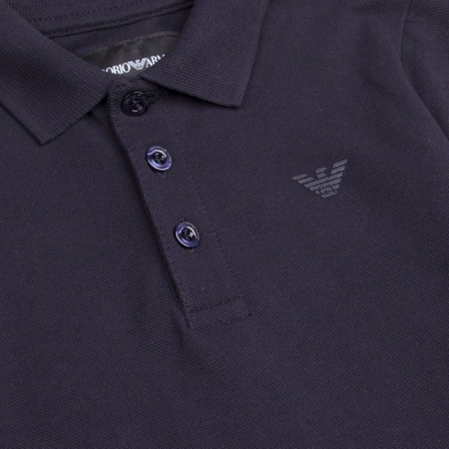 Boys Navy Mercerized L/s Polo Shirt