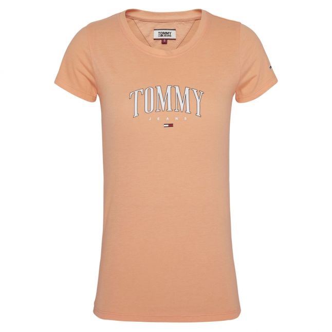 Womens Melon Orange Script Logo S/s T Shirt