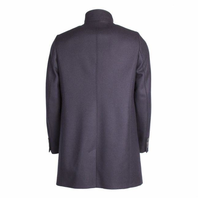 Mens Navy Cheago Funnel Neck Coat