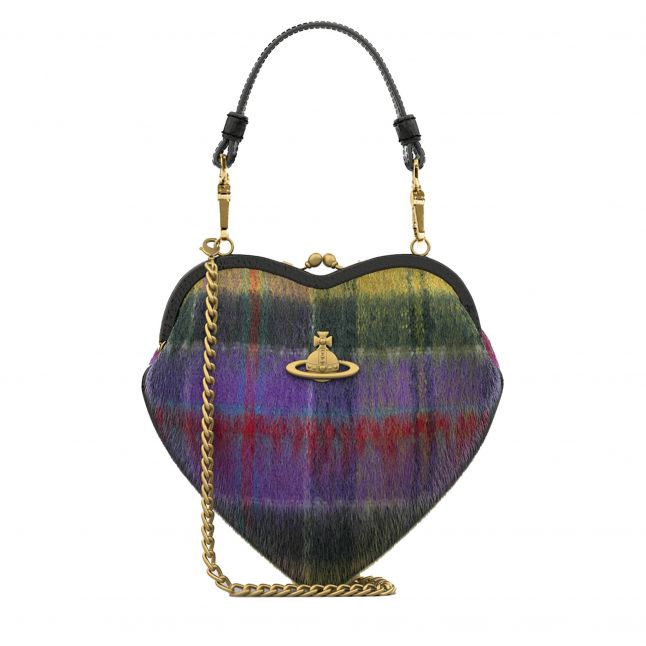 Womens Multicolour Belle Mohair Heart Frame Bag