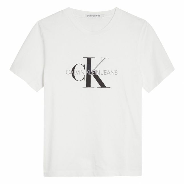 Girls Bright White Monogram Logo S/s T Shirt