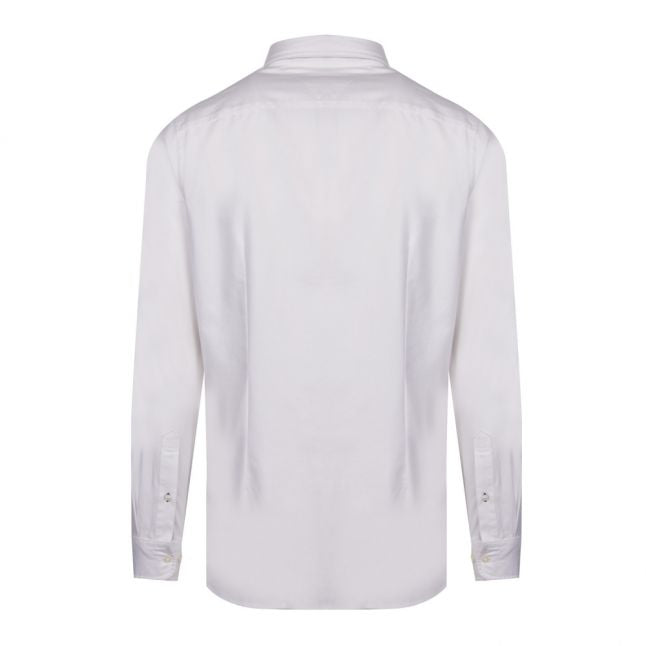 Mens Bright White Stretch Slim Fit Shirt