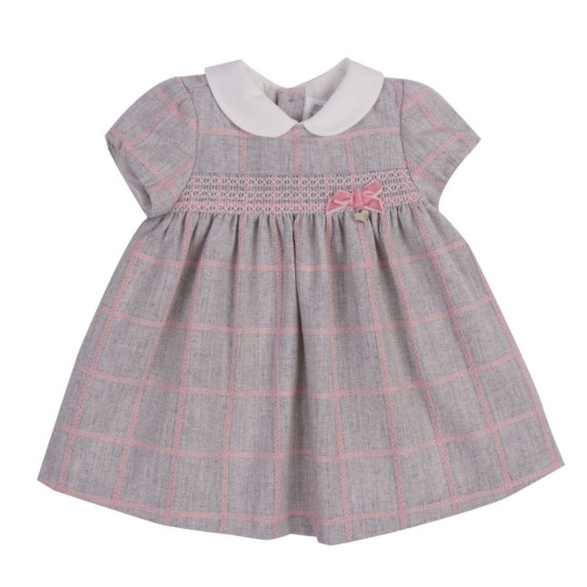 Baby Silver Plaid Bow Dress