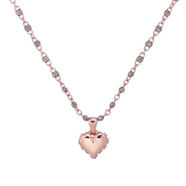 Womens Rose Gold/Glitter Saraah Sparkle Heart Pendant