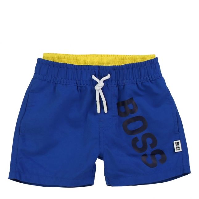 Toddler Wave Blue Vertical Logo Swim Shorts