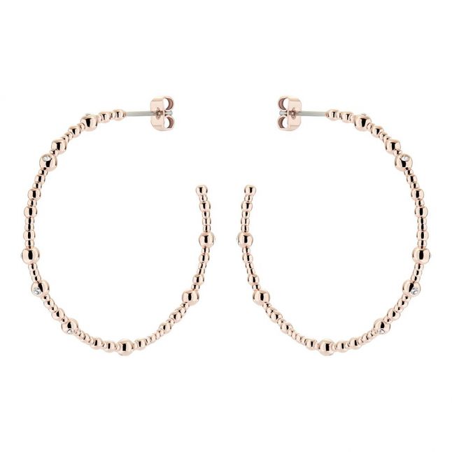 Womens Rose Gold/Crystal Belsana Crystal Bubble Large Hoops