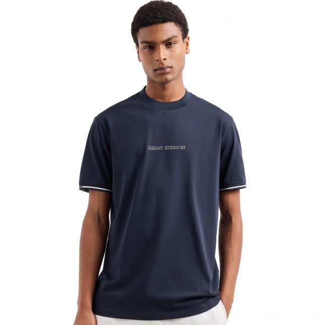 Mens Navy Tipped Arm S/s T Shirt