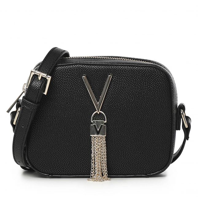 Womens Valentino Black Gold Divina Tassel Camera Bag