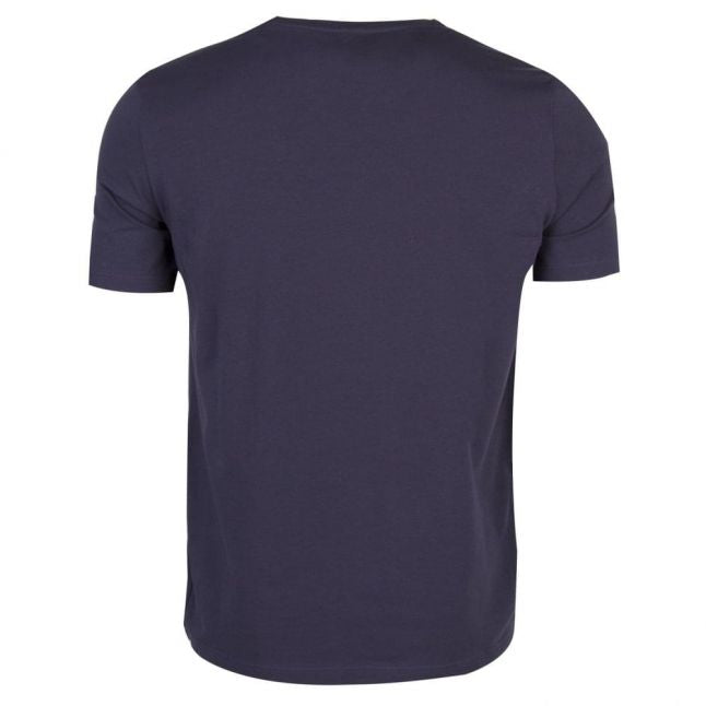 Mens Dark Blue Chest Logo Stripe Lounge S/s T Shirt