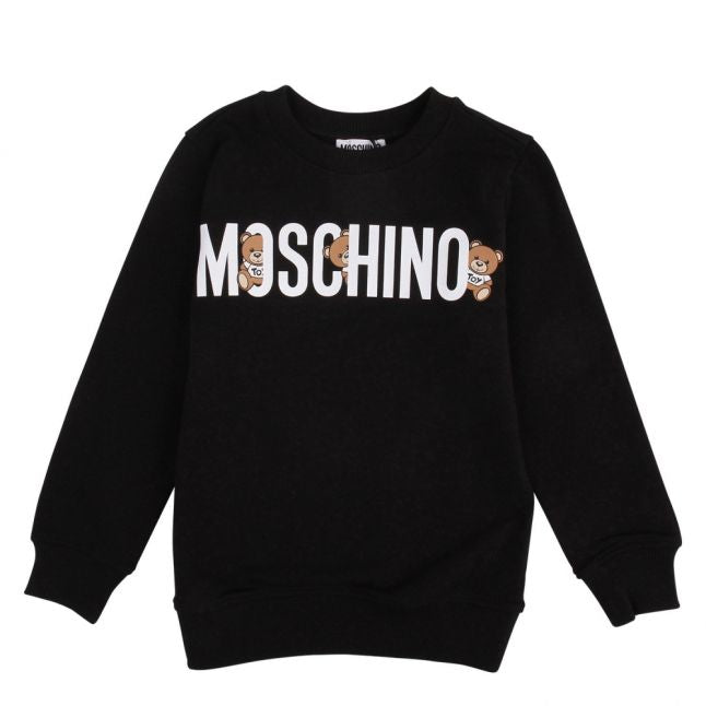 Boys Black Hidden Toy Logo Sweat Top