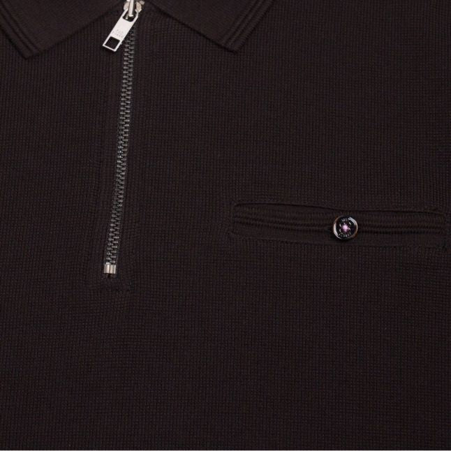 Mens Black Dodgem Textured S/s Polo Shirt