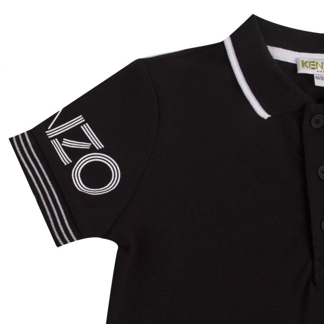 Junior Navy Logo S/s Polo Shirt