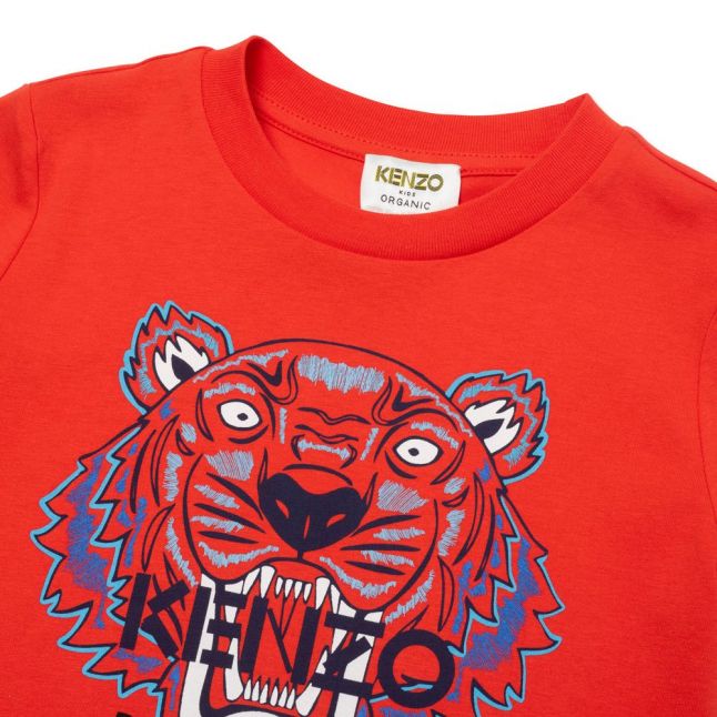 Boys Red Colour Tiger S/s T Shirt