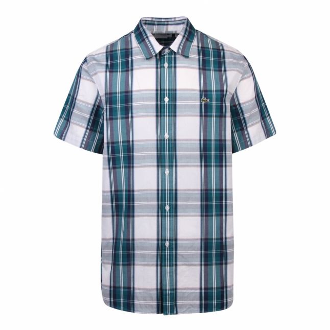 Mens Legion Blue/White Large Check Cotton S/s Shirt