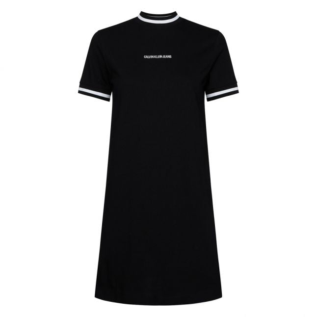 Womens Black Tipped Trim T Shirt Dress