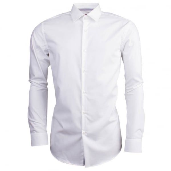 Mens Open White C-Joey Slim Fit L/s Shirt