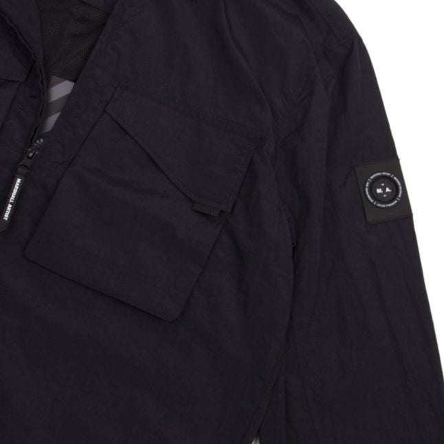 Mens Navy Garment Dyed Overshirt