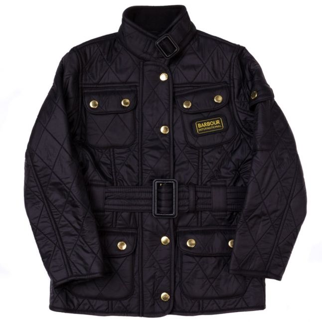 Girls Black International Quilted Jacket