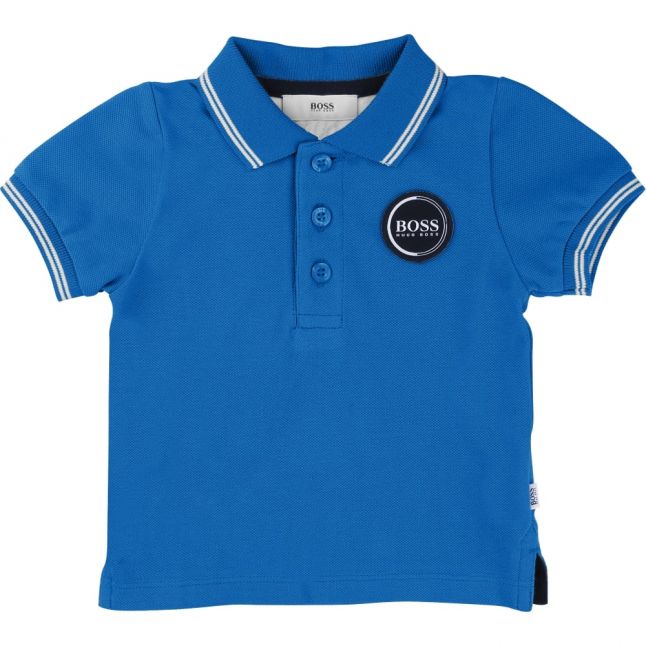 Baby Blue Tipped Logo S/s Polo Shirt