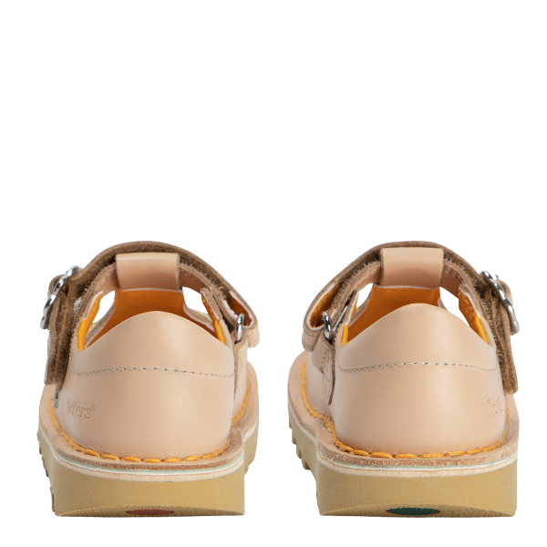 Infant Beige T Bar Flower Shoes