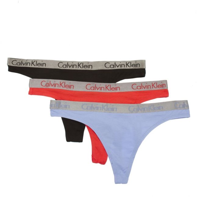 Womens Assorted Logo Band 3 Pack Thongs