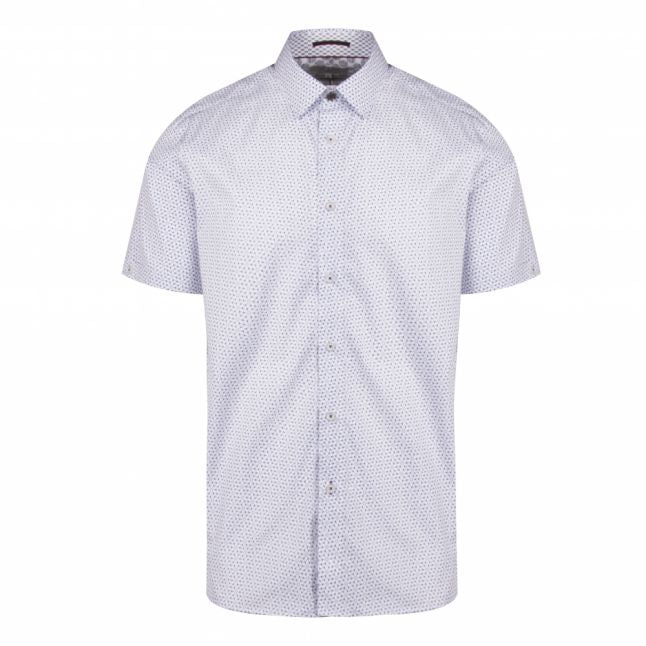 Mens Blue Rakoon Geo S/s Shirt