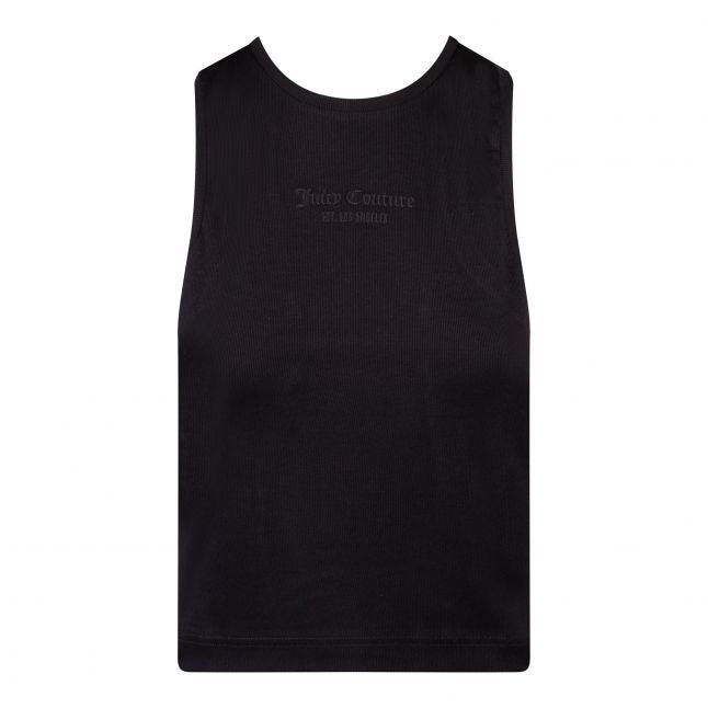 Womens Black Beckham Rib Jersey Vest Top