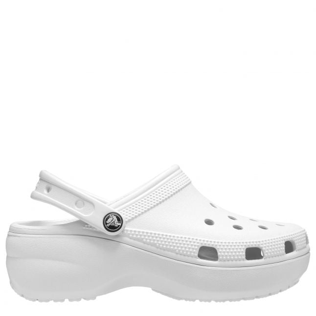 Womens White Classic Platform Clog