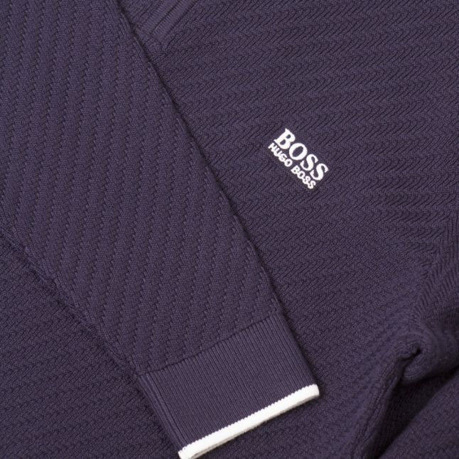 Athleisure Mens Navy Zidney Half Zip Knitted Jumper