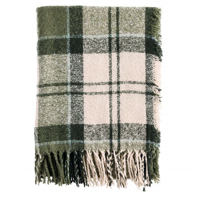 Womens Ancient Loden Tartan Boucle Scarf