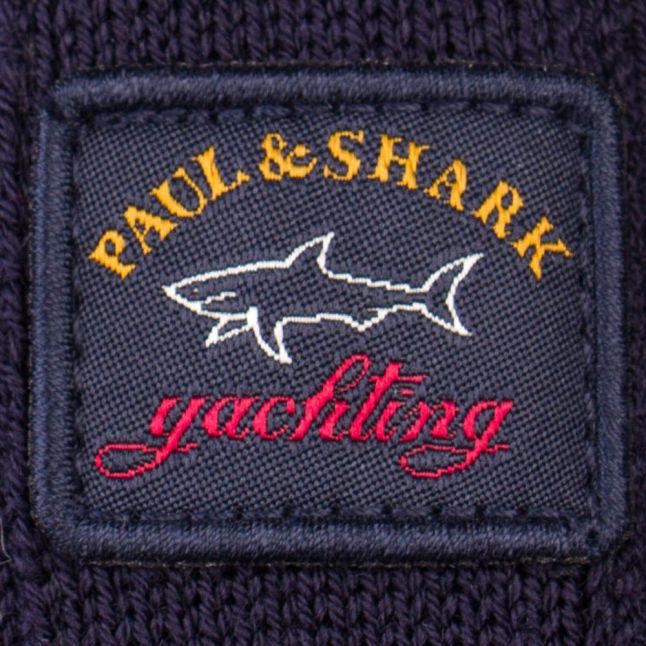 Paul & Shark Mens Navy Crew Knit Shark Fit Jumper