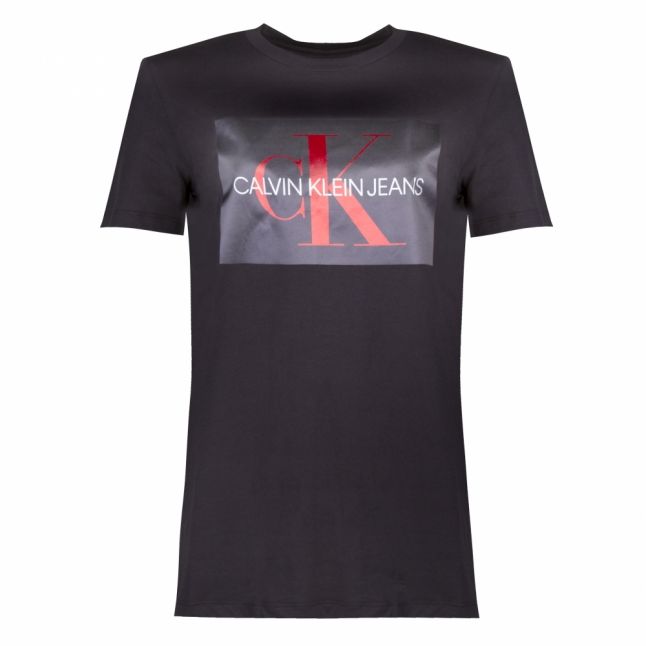 Womens CK Black Box Logo Straight Fit S/s T Shirt