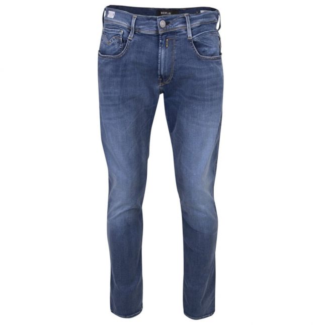 Mens Blue Wash Anbass Hyperflex Slim Jeans