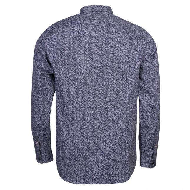 Mens Navy Lorrie Rounded Geo L/s Shirt