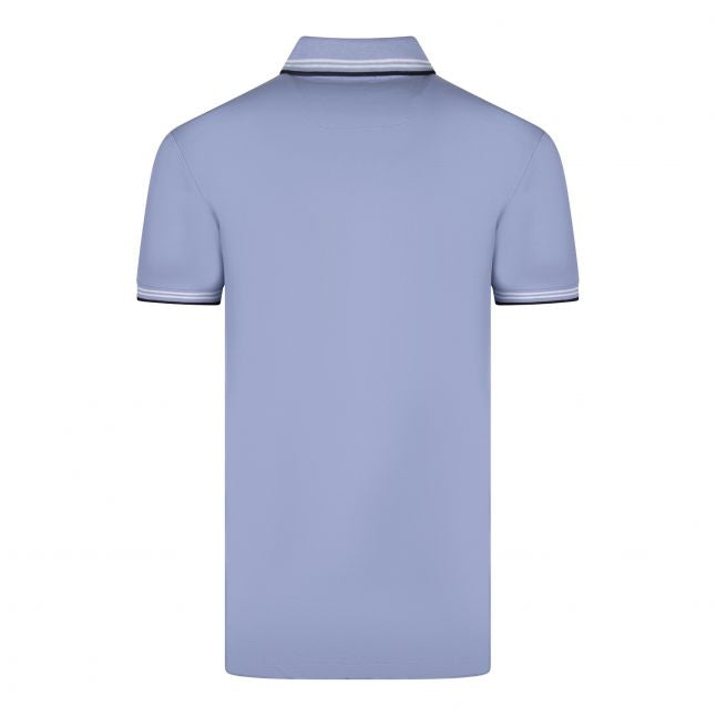 Mens Open Blue Paul Curved Slim S/s Polo