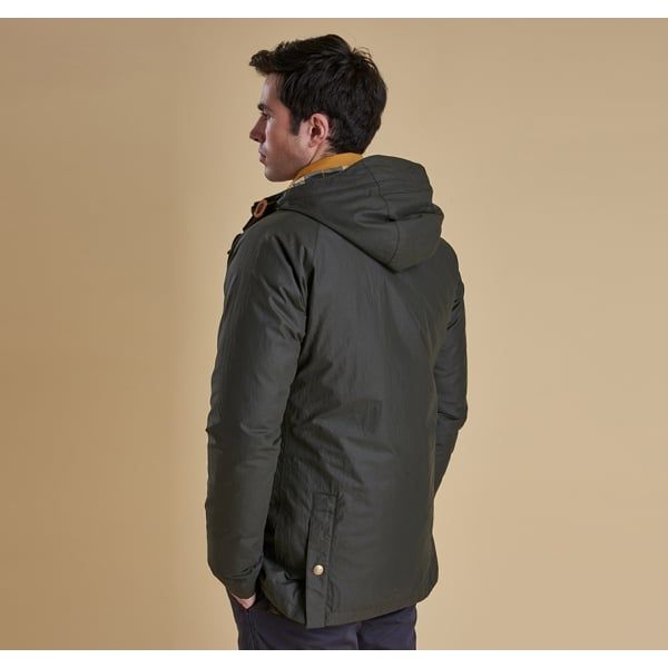 Heritage Mens Sage Hooded Bedale Jacket