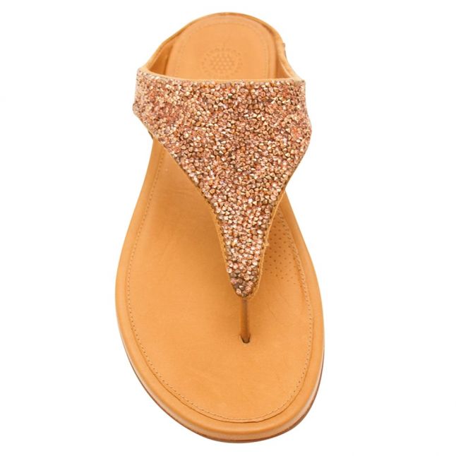 Fit Flop Womens Rose Gold Banda Sparklie Sandals