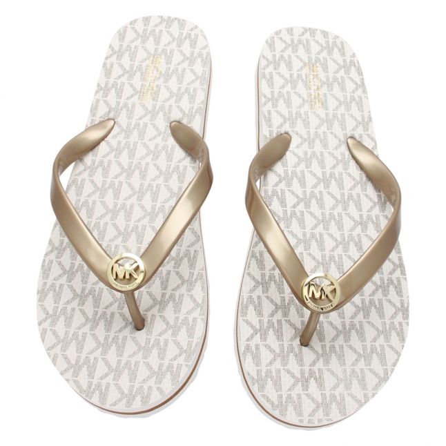 Womens Vanilla Logo Stripe Flip Flops