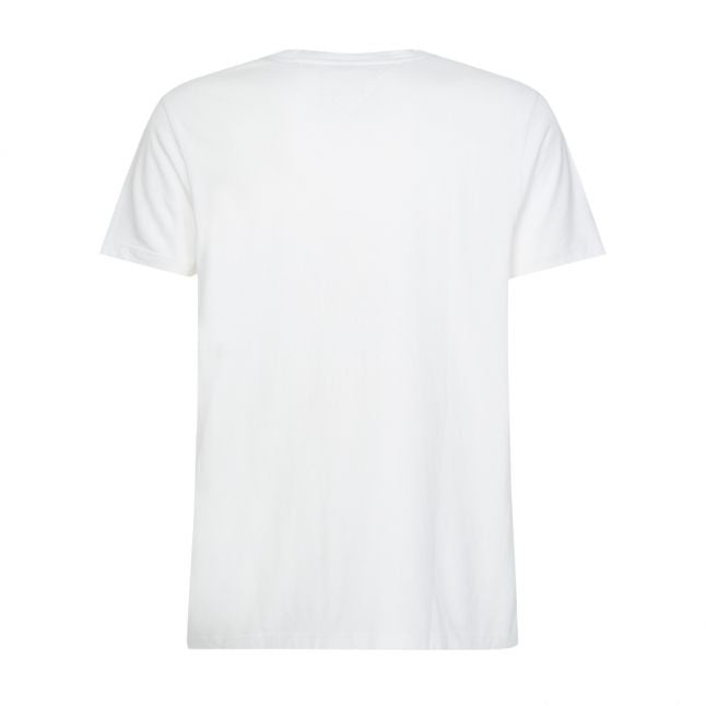 Mens White Chest Stripe S/s T Shirt