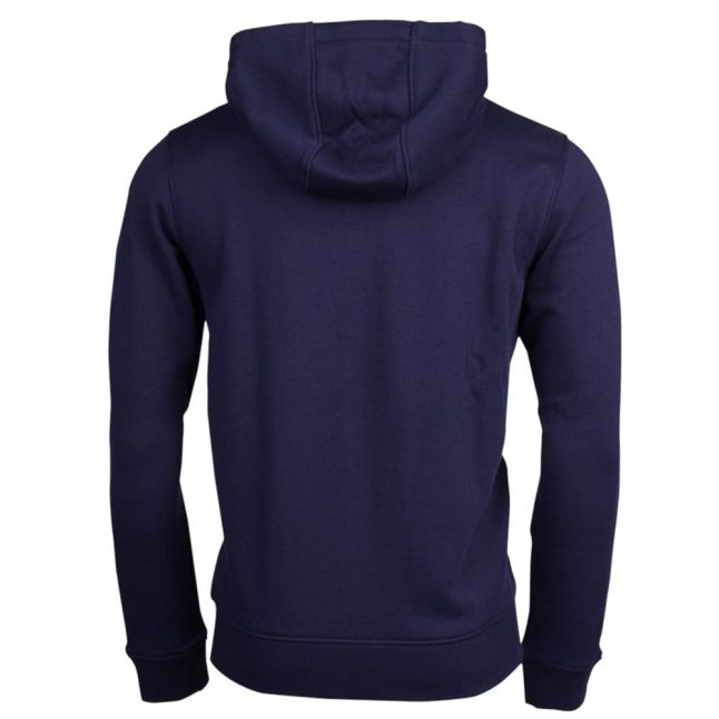 Mens Navy Hooded Zip Through Sweat Top