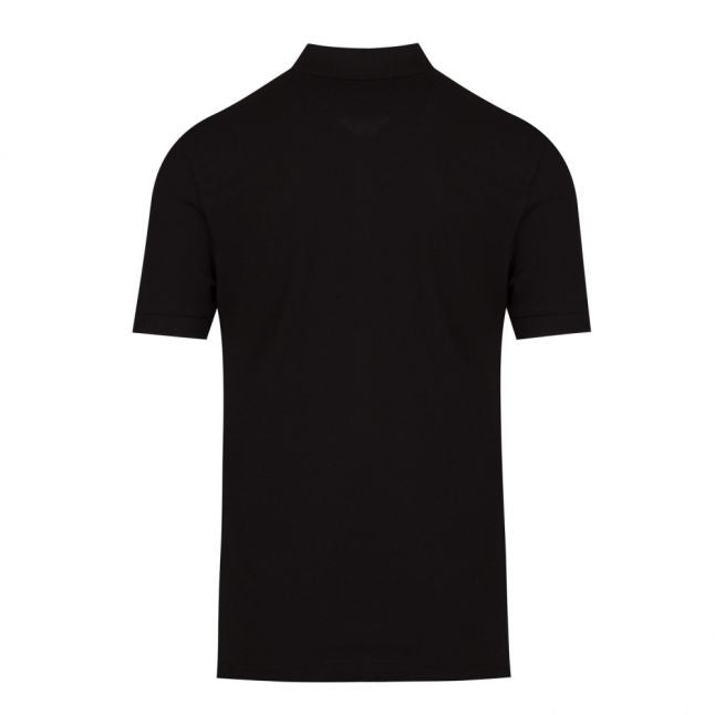 Mens Black Dolden Zip Collar S/s Polo Shirt