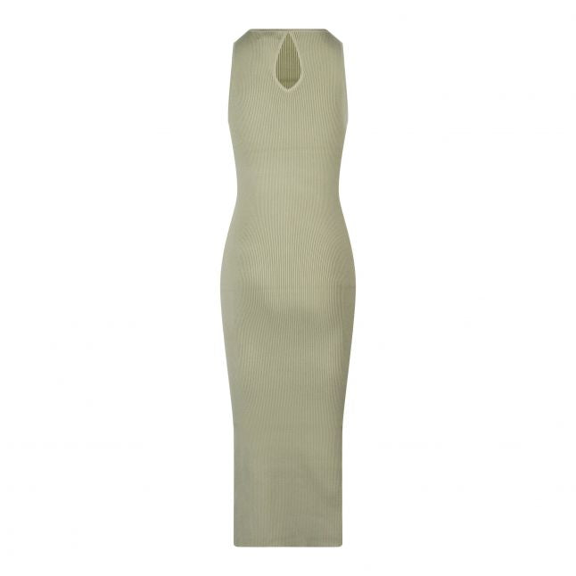 Womens Olive Billie Ribbed Racer Midi Dress