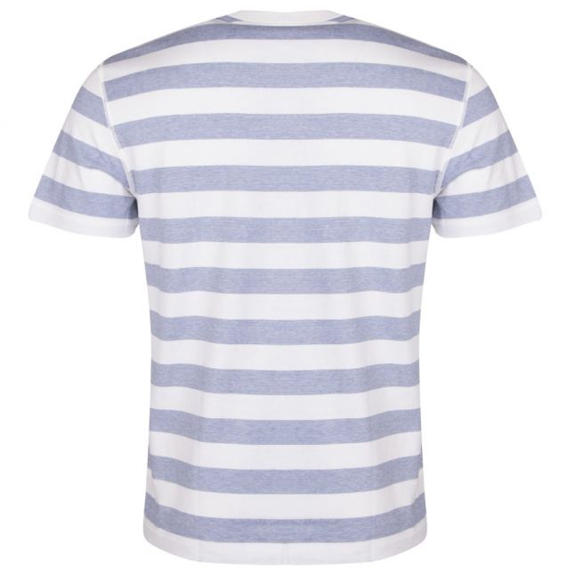 Mens Blue & White Striped Regular Fit S/s T Shirt