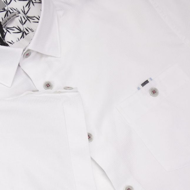 Mens White Mowntay Waffle S/s Shirt