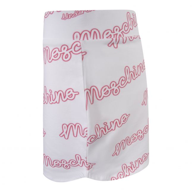 Womens White/Pink Neon Logo Sweats Shorts