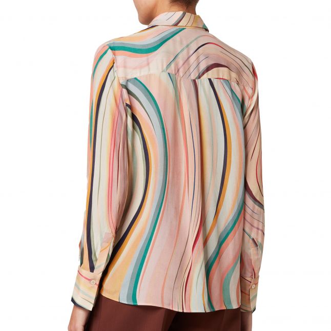 Womens Multicolour Swirl Silk Blouse