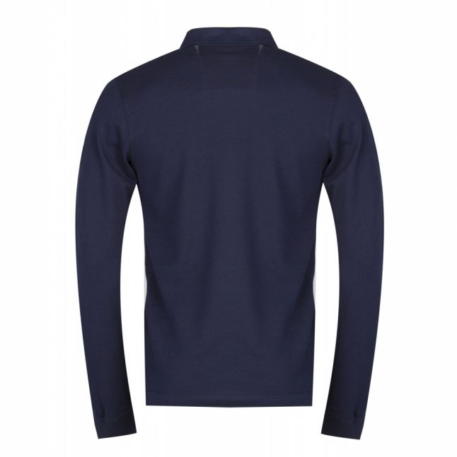 Mens Blue Shark Fit L/s Polo Shirt